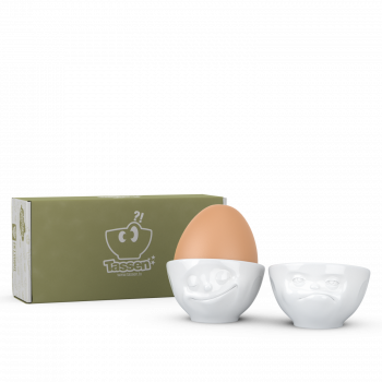 FiftyEight Eierbecher Set Nr. 3 glücklich & hmpff
